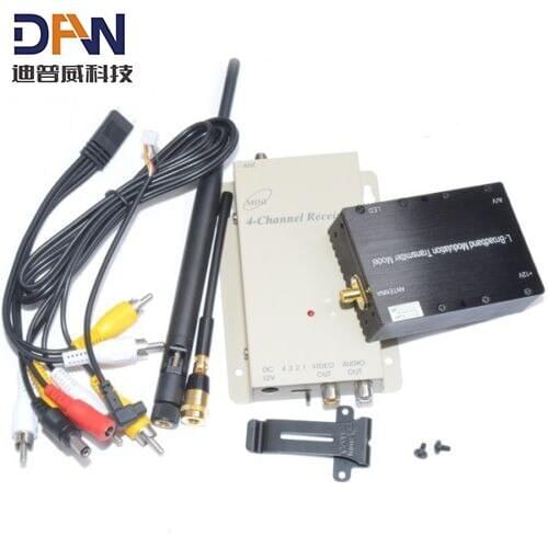 Wireless 1.2G 5W 5000MW 4CH FPV CCTV Audio Video AV Transmitter Receiver+Antenna