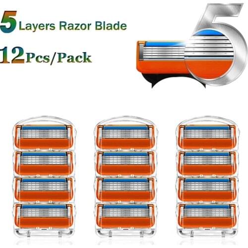 Shaving Razor Blades For Gillette Fusion 5 Face Shaver Cassettes Straight Razor Blade Shave Beard Case Replaceable Heads For Men