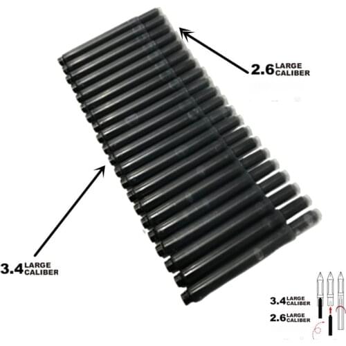 10pcs 2.6 / 3.4 Black Universal Fountain Pen Ink Cartridges pen refill