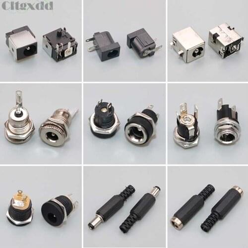 Cltgxdd 2PCS Male & Female DC Power Plug Connector 5.5*2.1mm 5.5*2.5mm 5.5mm x 2.1mm 2.5mm DC Jack Connector Terminal Adapter