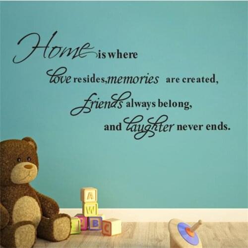 Home decal family warm quote home is love memory friends laughter letter mural vinyl wallart living bedroom kids room home decor