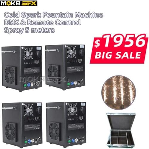 4Pcs/lot Flightcase Packing Electric Stage Cold Spark Machine 400W Special Stage Effect Fountain DMX Sparklar Machine