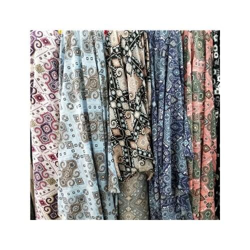 Ethnic style printed fabric personalized shirt cheongsam Dai skirt pants dress ethnic minority fabric