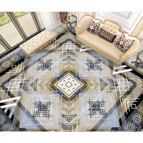 Custom pvc floor High-end atmosphere wall paper adhesive For living room, bedroom, bathroom waterproof 3d floor 2020