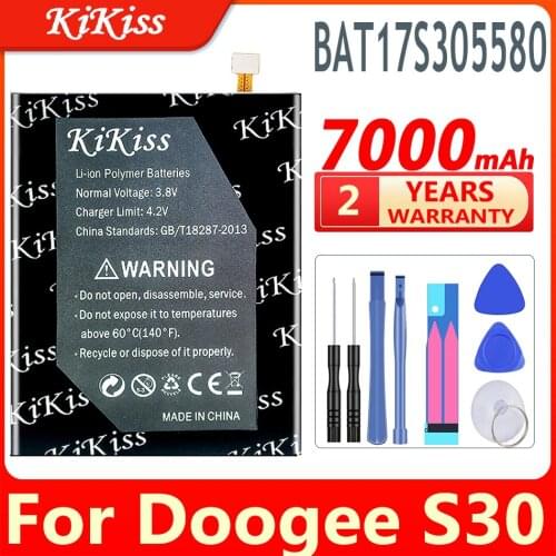 KiKiss 7000mAh BAT17S305580 Battery for Doogee S30 S 30 Cell Phone Replacement Batteries + Gift Tools