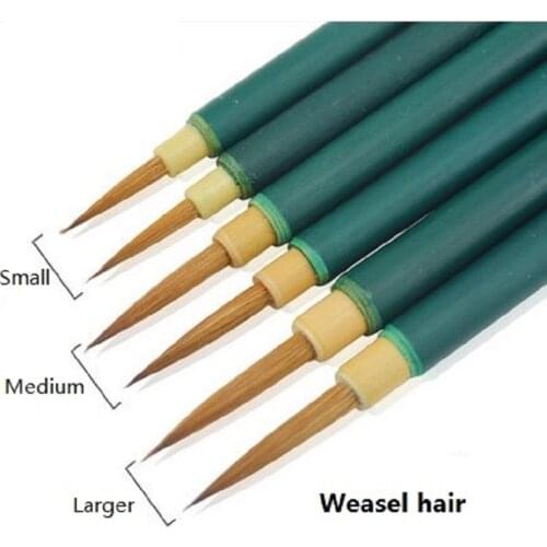 Weasel hair brush Calligraphy pens Hook Line Pen bamboo pen holder art painting supplies 3pcs/lot