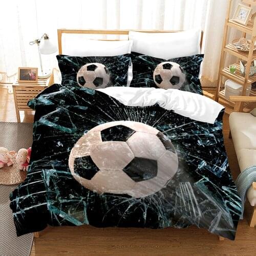 Bedding Set Duvet Cover 3pcs 3D Digital Printing Bedding Set Dropshipping boy gife Football sports queen king