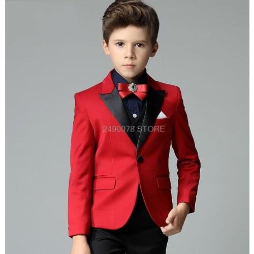 Prince Jacket Vest Pants 3Pcs Tuxedo Dress Children Piano Show Performance Party Costume Flower Boy Luxurious White Wedding Suit