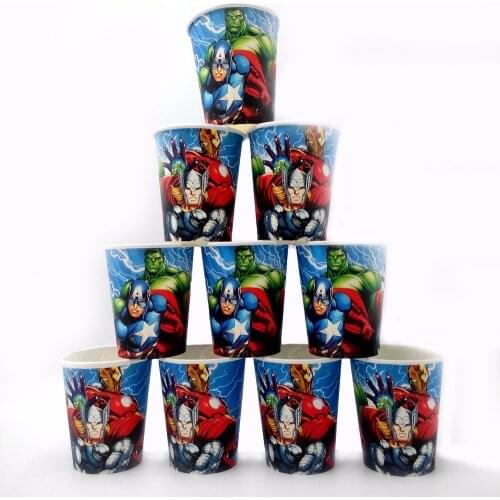 10pcs/Lot Avengers Hulk Cup Birthday Decoration Theme Party Supply Festival For Kids Boys Avengers Party Supplies Baby Shower