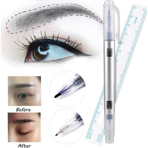 Eyebrow Skin Marker Set Practical Healthful Accurate Permanent Makeup Eyebrow Ruler for Cosmetic