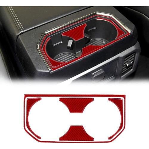 Rear Cup Holder Panel Sticker Back Cup Holder Frame Decoration Interior Accessories for Ford F150 2015 2016 2017 2018 2019 2020