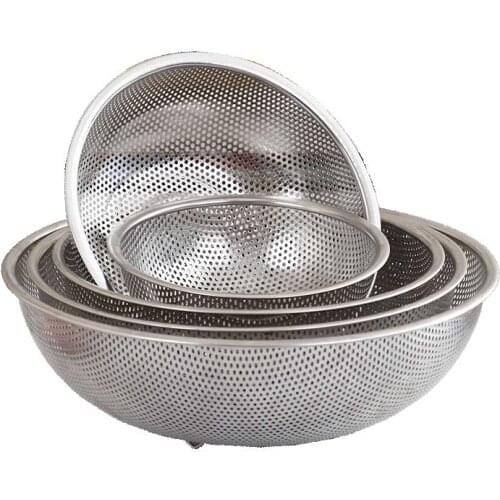 Stainless Steel Fine Mesh Rice Basket Fruit And Vegetable Filter Basket Vegetable Bowl Fruit Plate