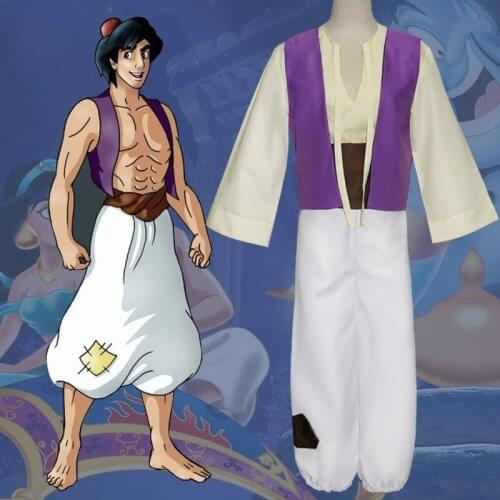 New cosplay Adult Aladdin Lamp Prince Aladdin Costume Halloween Anime Movie Cosplay Fancy Set Adam Prince Costumes Men Party