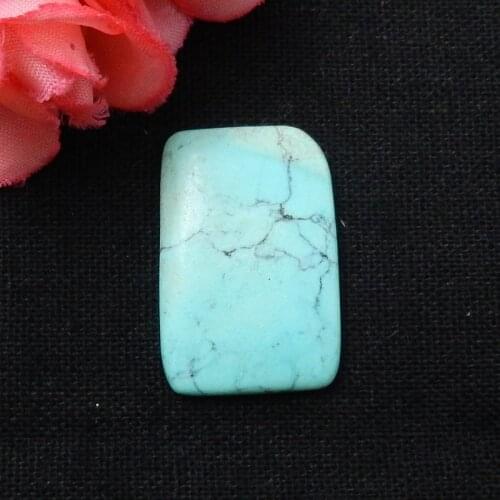 Semiprecious Gems Turquoise Handmade Pendant Cabochon Bead 29x20x3mm,4.2g