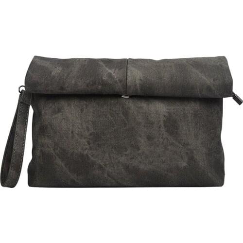 Longmiao Women Casual Clutches Blue Denim Bags Envelop Clutch Purses Small Wristlet Vintage Brand Denim Bag Bolsa Das Mulheres