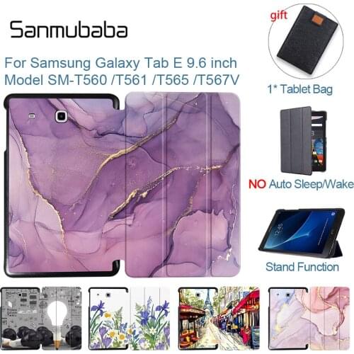 Sanmubaba Tablet Case For Samsung Galaxy Tab E 9.6 inch Slim PU Leather Magnetic Flip Stand Cover Funda SM-T560 T561 T565 T567V
