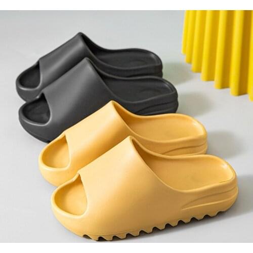 Summer Home Women Heel Slippers 4cm Thick Bottom Serrated Sole Non Slip Bathroom Ladies Slides Indoor Couples Platform Slippers