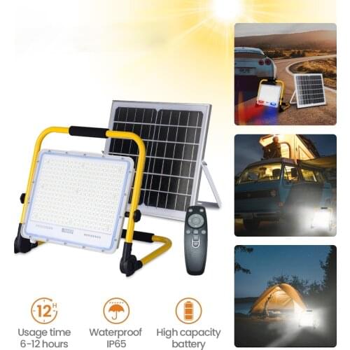 Solar Split Portable Floodlight with More Functions 100W300W Portable Outdoor Light with Remote Control High-capacity Battery