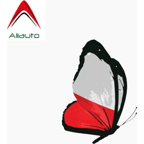 Aliauto Poland Flag Butterfly Interest Reflective Car Sticker Waterproof Creative Cartoon Decals Decoration Accessories,11cm*8cm