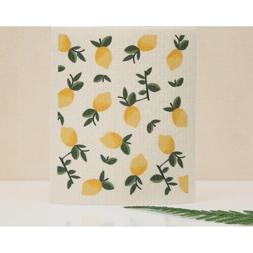 Creative Fruit Print Kitchen Quick-Dry Cleaning Rag Dish Cloth Wiping Napkin Absorbing Cloth Sustainable eco friendly products