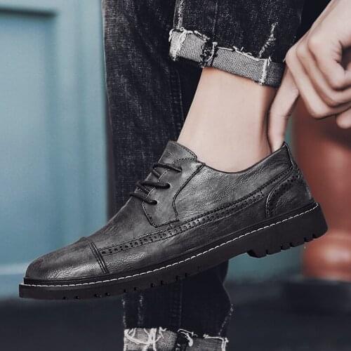 Men Genuine Leather Dress Shoes Men Wedding Shoes Office Party Formal Flat Footwear Male Business Lace Up Shoe