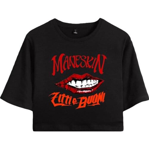 Heavy Metal Rock Band Maneskin Print Autumn Spring Summer Holiday Youthful Women/girl Sexy Bare Midriff HIP HOP Streetwear Style