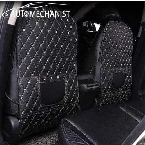 Universal Car Anti Kick Back Mat Automobiles Seat Back Cover For Children Anti-Mud Waterproof PU Leather Seat Back Protectors