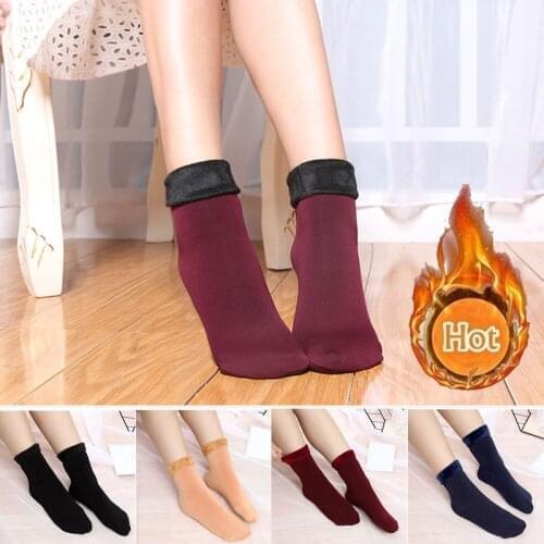 Thickening Cashmere Snow Socks Men Womens Autumn And Winter Warm Velvet Solid Casual Thermal Keep Sleeping Socks