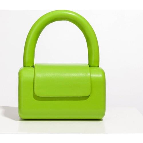 Female Kawaii Day Clutch Purse Top Quality Cute Small Box Leather Handbag 2021 New Designer Mini Top Handle Solid Crossbody Bag