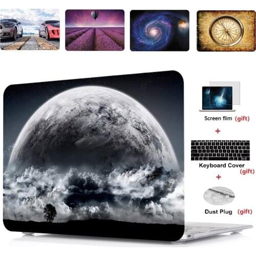 4in1 Printing Laptop Hard Case Shell+Keyboard Cover+Screen Film For Apple Macbook Air Pro Retina Touch Bar & ID 11 12 13 15 inch