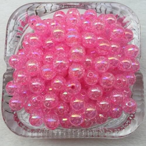 40pcs 8mm Rose AB Chunky crack Beads Jewelry Bubblegum Necklace
