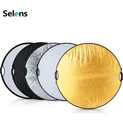 Selens 80/110cm 5 in 1 reflector photography collapsible light reflector spotlight reflector for photography flash reflector