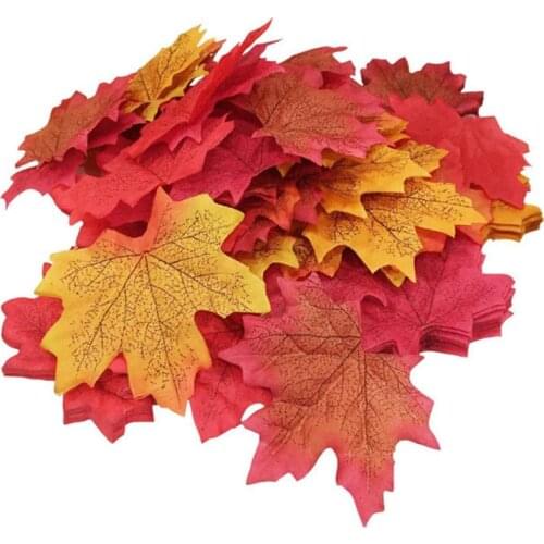 50-1000 Pcs Simulation Fake Autumn Leaves Fabric Maple Leaf Fall Decor Artificial Maple Leaves For Home Wedding Party Decoration