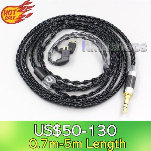 LN006590 8 Core Silver Plated Black Earphone Cable For Fitear To Go! 334 private c435 mh334 Jaben 111(F111) MH333 223 22