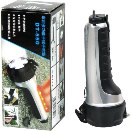 Auto Outdoor Safety Assistant Multifunctional Hand-operated Torchlight Broken Window Safety Hammer Wholesale DT550
