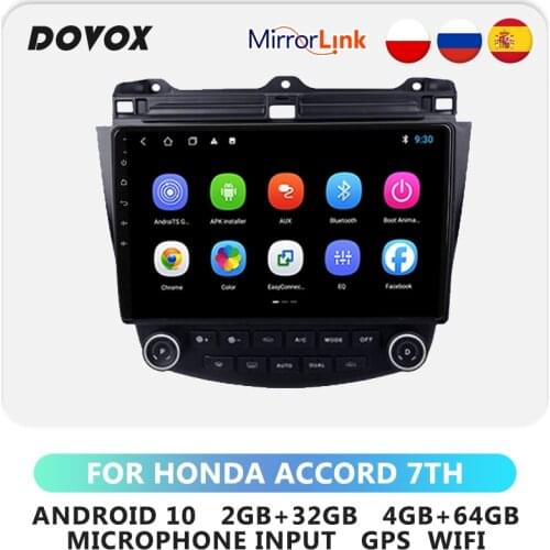 DOVOX For HONDA ACCORD 7TH 2003-2007 Android 10 Car Radio Multimedia Video Player GPS 2din Autoradio Stereo 2Din Wifi Navigation