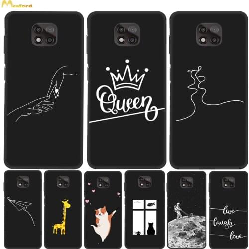 For Motorola GPower Black Silicone Cover For Moro G Power 2021 Phone Cases Soft TPU Painted Queen Husky Ghost Deer Design Fundas