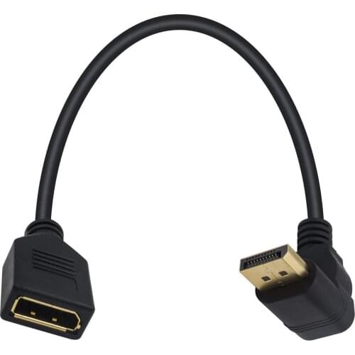 Displayport to Displayport Cable 90 Degree Up Angle Displayport DP Male to Female Extension Adapter Cable Gold 30cm