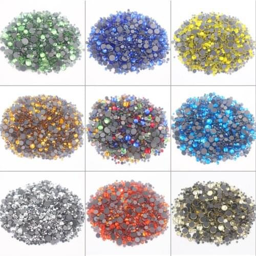 Hot Sale Crystal SS6 SS10 SS16 SS20 SS30 Mix size Hotfix rhinestone DMC 1000pcs stones and crystals rhinestones for Clothing