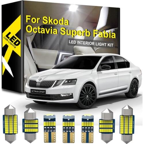 KAMMURI For Skoda Octavia Superb Fabia MK1 MK2 MK3 1 2 3 Sedan Combi Vehicle Accessories LED Interior Car Dome Map Auto Lights