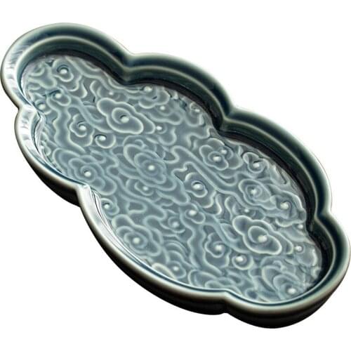 Chinese Ceramic Tea Tray Table Afternoon Vintage Ceremony Decorative Tea Tray Accessories Handmade Dienblad Large Trays DL60CP