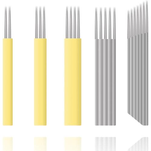 50pcs 4 Group Permanent Makeup Eyebrow Tattoo Blade Microblading Needles Blade For 3D Embroidery Manual Tatoo Pen