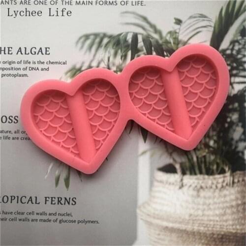 Lychee Life Heart Mermaid Stamp Cake Tool Baking Mold Kitchen Biscuit Cookie Cutter Pastry Plunger Fondant Cake Decorating Tools
