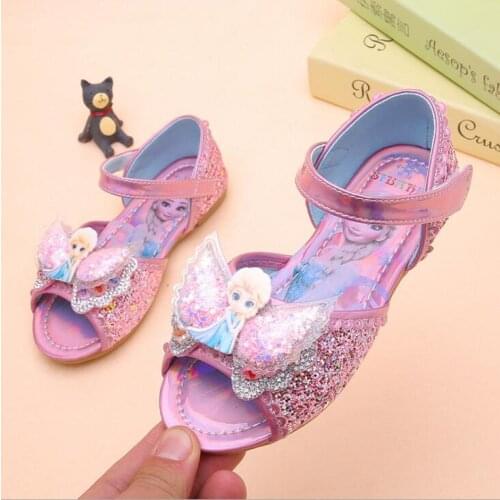 Disney Frozen Fashion Girls kids Sandals Girls Bow Princes Shoes For Girls Summer Children Princess Elsa Party Sandals