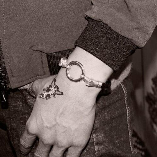 Fashion Punk Bracelet Leather Bracelet Ghost Head Skull Hip Hop Rock Bracelet Men Women Couple Bracelets Gift Jewelry 2021 New