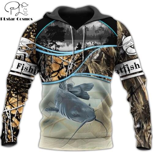 Catfish Fishing 3D Printed Mens Hoodie Harajuku Streetwear autumn hoodies Sweatshirt Unisex Casual Jacket Tracksuits DK019