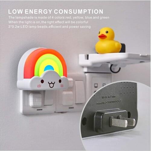 Novelty and creative LED night light mini rainbow energy-saving control childrens bedroom living room party lighting lighting