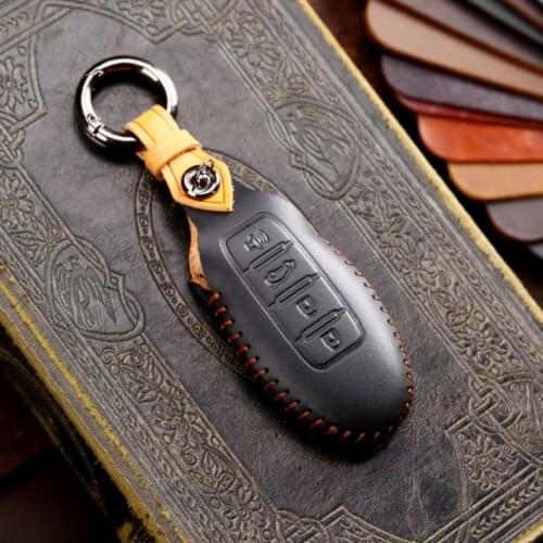 New Arrival Handmade Leather Car Remote key Cover Case For Nissan Patrol Y62 Rouge Maxima Altima Sentra Murano 2018 2019 2020