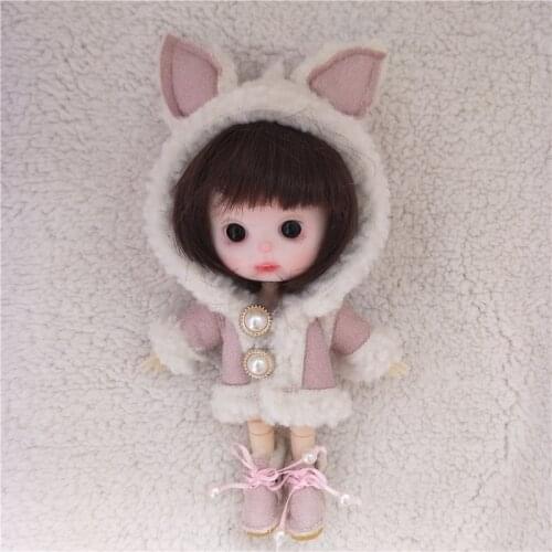 Ob11 doll clothes animal coat GSC element body molly bjd doll clothes 1 / 12bjd with hat coat doll accessories children gifts