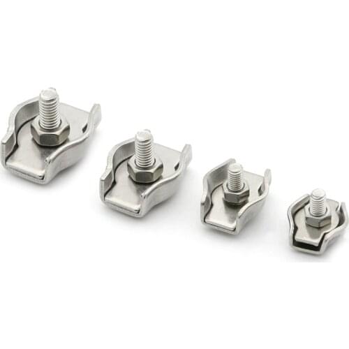 Wire Rope Simple Grip M2/M3 Cable Clamps Caliper 2mm 3mm 4mm 5mm Wire Rope Clamp Thimble Simplex Duplex 316 A4 Stainless Steel